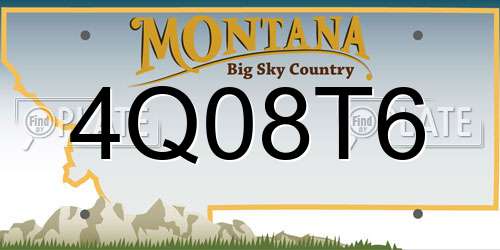 4Q08T6 Montana License Plate