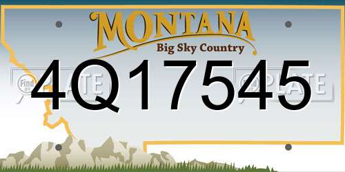 4Q17545 Montana License Plate