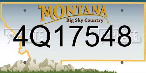 4Q17548 Montana License Plate