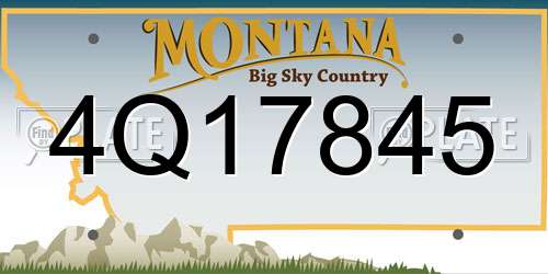 4Q17845 Montana License Plate