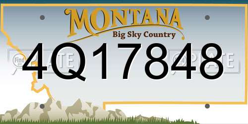 4Q17848 Montana License Plate