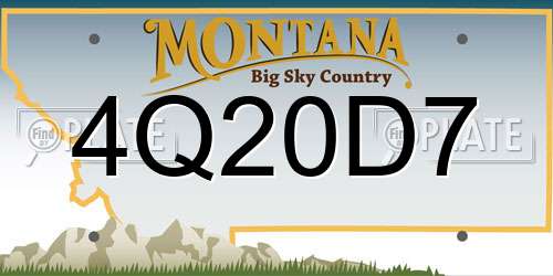 4Q20D7 Montana License Plate