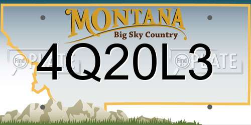 4Q20L3 Montana License Plate