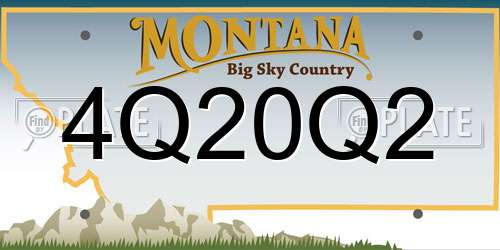 4Q20Q2 Montana License Plate