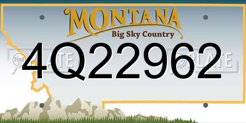4Q22962 Montana License Plate