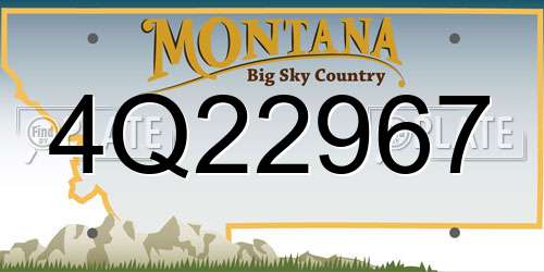 4Q22967 Montana License Plate