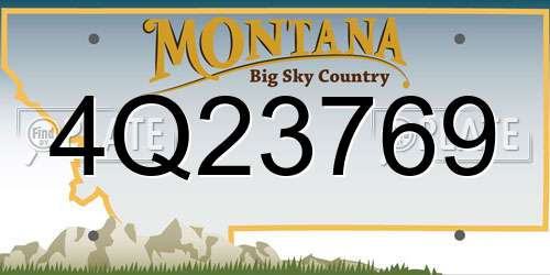4Q23769 Montana License Plate