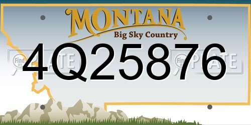 4Q25876 Montana License Plate