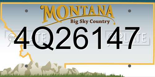 4Q26147 Montana License Plate