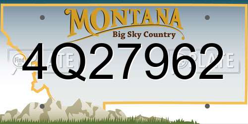4Q27962 Montana License Plate