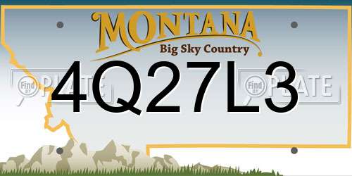 4Q27L3 Montana License Plate
