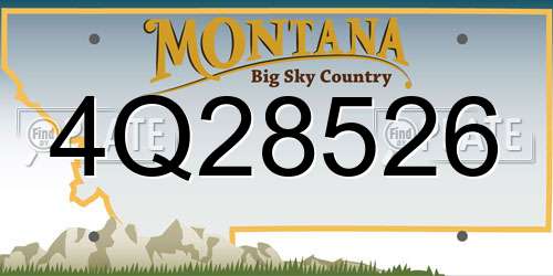 4Q28526 Montana License Plate