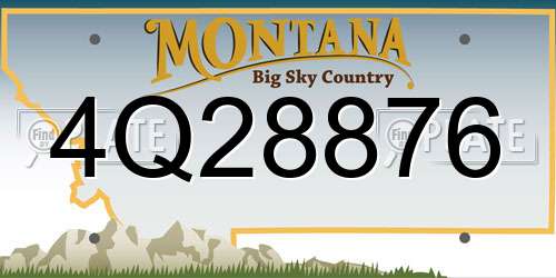 4Q28876 Montana License Plate