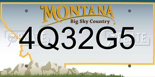4Q32G5 Montana License Plate