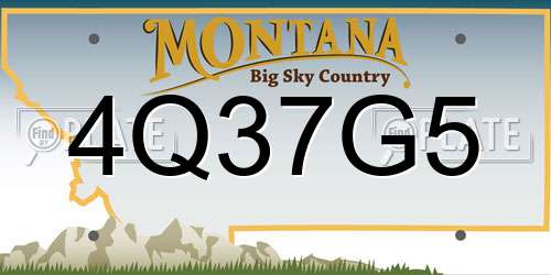 4Q37G5 Montana License Plate
