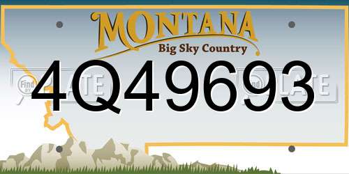 4Q49693 Montana License Plate