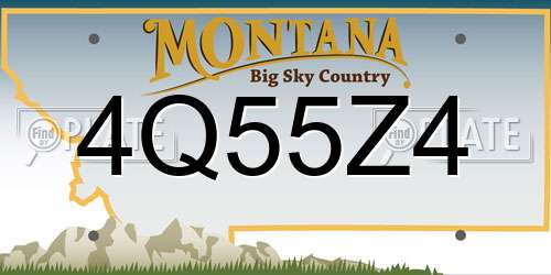 4Q55Z4 Montana License Plate