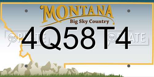 4Q58T4 Montana License Plate