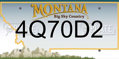 4Q70D2 Montana License Plate