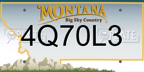 4Q70L3 Montana License Plate