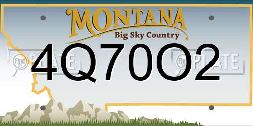 4Q70O2 Montana License Plate