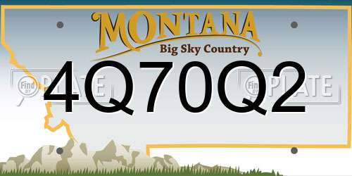 4Q70Q2 Montana License Plate