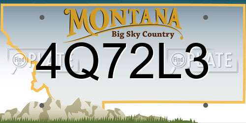 4Q72L3 Montana License Plate