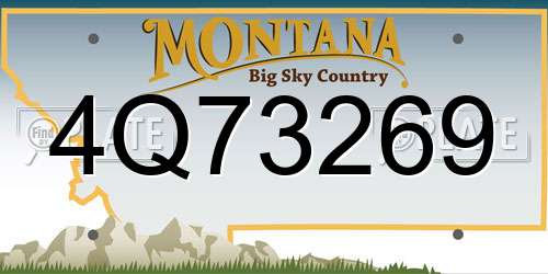 4Q73269 Montana License Plate