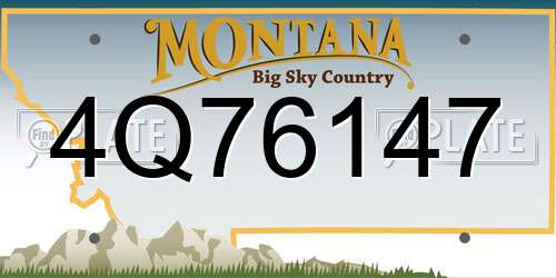 4Q76147 Montana License Plate