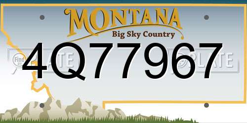 4Q77967 Montana License Plate