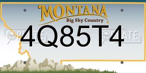 4Q85T4 Montana License Plate