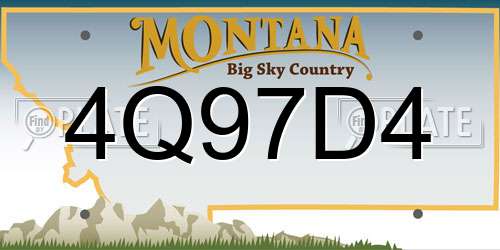 4Q97D4 Montana License Plate