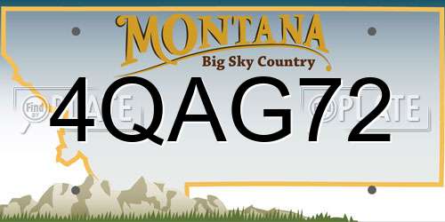 4QAG72 Montana License Plate