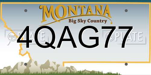4QAG77 Montana License Plate