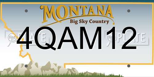 4QAM12 Montana License Plate