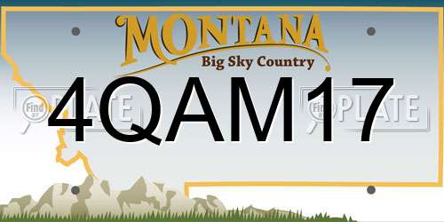 4QAM17 Montana License Plate