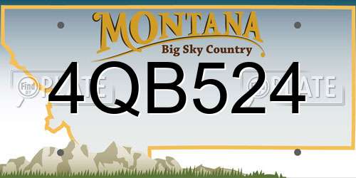 4QB524 Montana License Plate