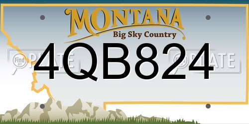 4QB824 Montana License Plate