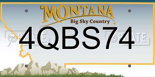 4QBS74 Montana License Plate
