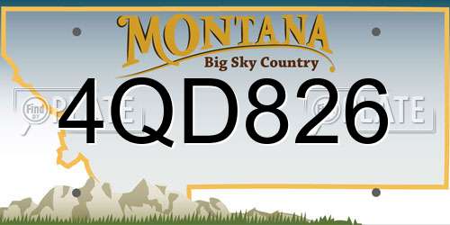 4QD826 Montana License Plate