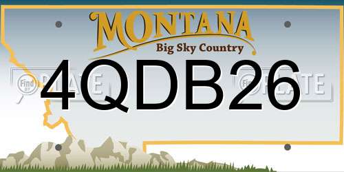 4QDB26 Montana License Plate