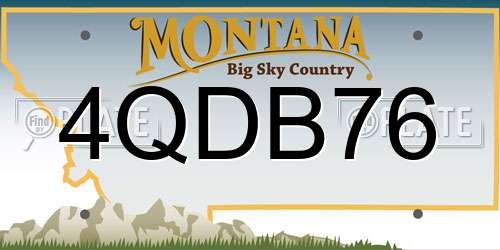 4QDB76 Montana License Plate