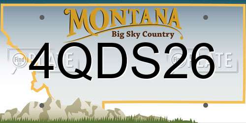 4QDS26 Montana License Plate