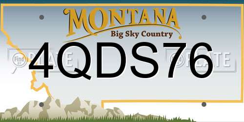 4QDS76 Montana License Plate
