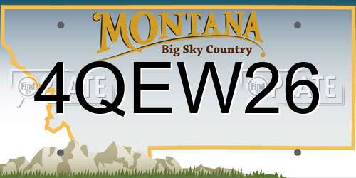 4QEW26 Montana License Plate