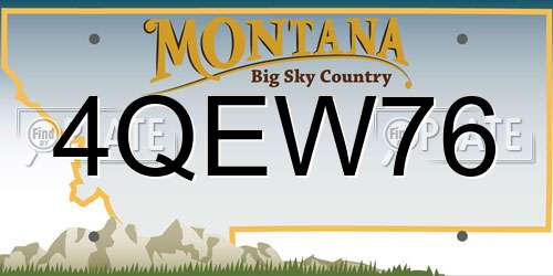 4QEW76 Montana License Plate