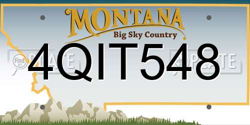 4QIT548 Montana License Plate