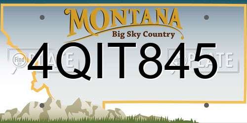 4QIT845 Montana License Plate
