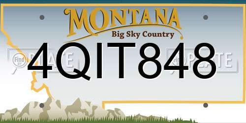 4QIT848 Montana License Plate