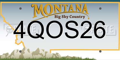 4QOS26 Montana License Plate